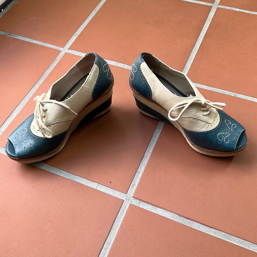 Anthropologie open toe and the letterpress chunky heels. Used.